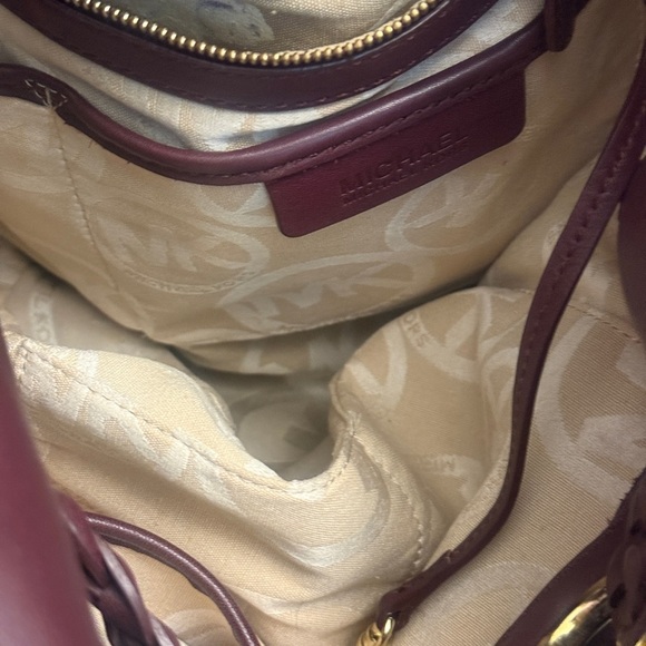 Michael Michael Kors Elegant Burgundy Braided Handle Bag - Picture 9 of 9